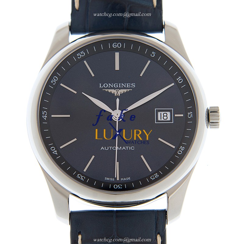 Longines L2.793.4.92.0 Master Automatic Blue Dial Leather Strap Steel Replica Watch