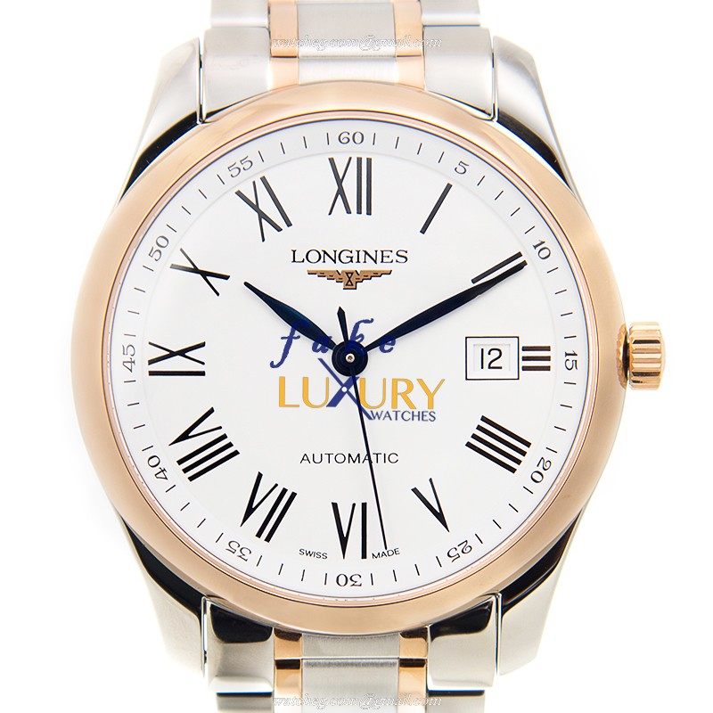 Longines L2.793.5.11.7 Replica Watch, White Dial, Rose Gold & Steel Case, Automatic Movement