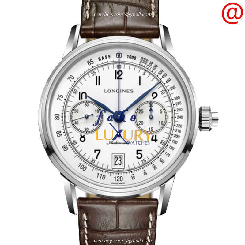 Longines L2.800.4.23.2 HERITAGE AUTO Stainless Steel 41mm White Dial Alligator Strap Replica Watch
