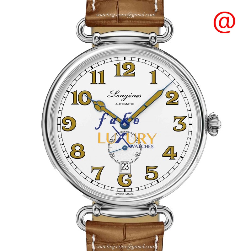 Longines L2.809.4.23.2 Heritage Automatic White Dial Brown Leather 41mm Replica Watch