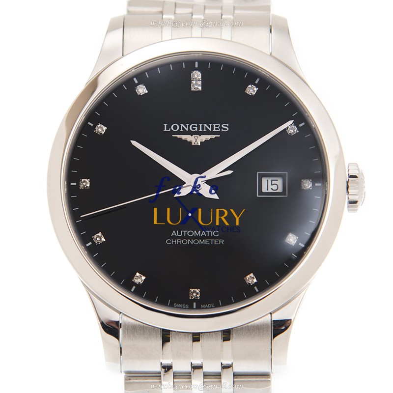 Longines L2.821.4.57.6 Replica Watch, Automatic Movement, Black Dial, Steel Bracelet - Luxury Replica Watch