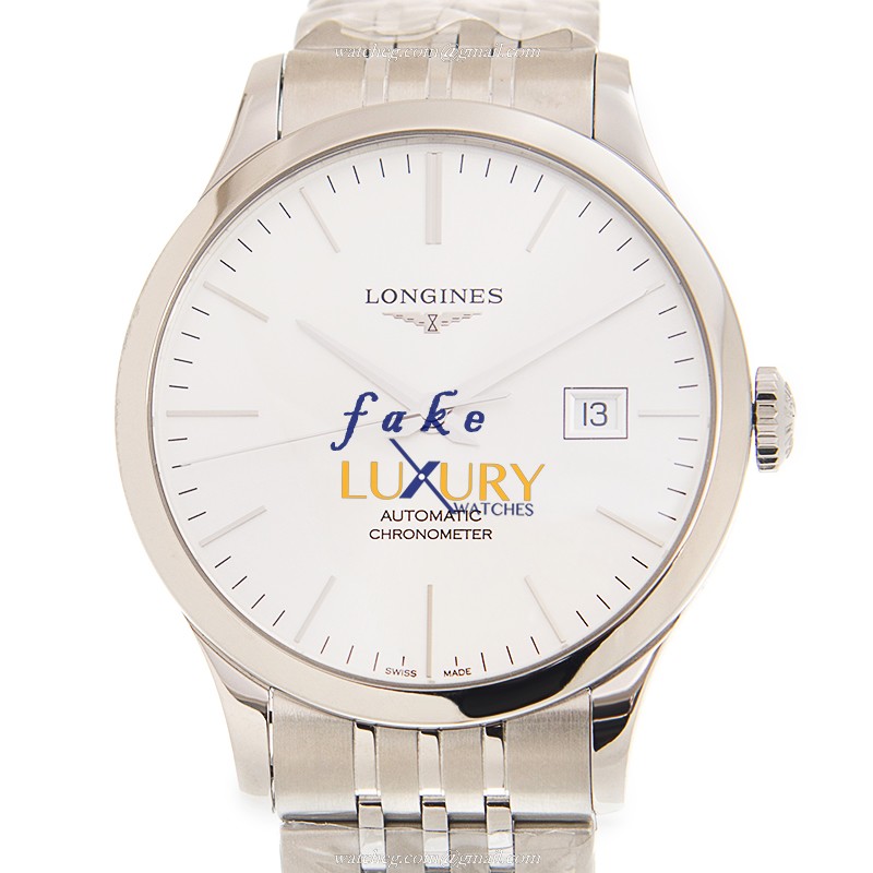 L2.821.4.72.6 - Longines Record Replica Watch - Automatic - White Dial Stainless Steel - Luxury Replica Watch