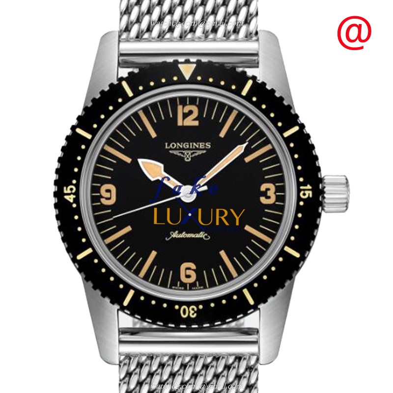 Longines L2.822.4.56.6 Heritage Automatic Stainless Steel Black Dial Replica Watch