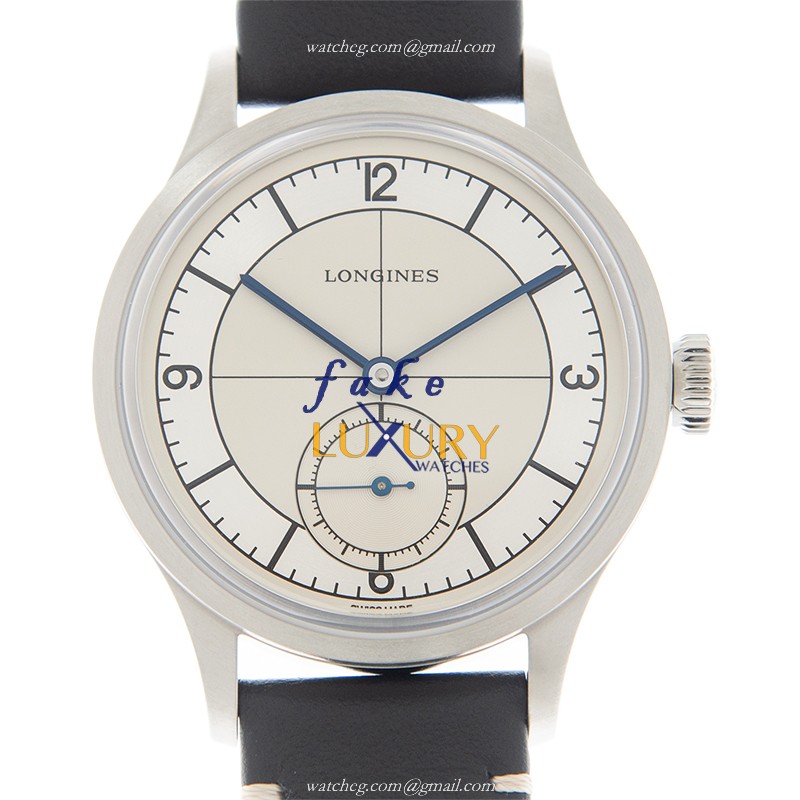 Longines L2.828.4.73.0 Heritage Replica Watch Automatic Silver Dial Black Leather Strap Sapphire