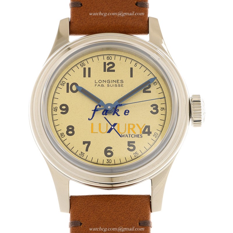- L2.833.4.93.2 Longines Replica Watch - Automatic - Beige Dial - Brown Leather Strap - Luxury Replica Watch