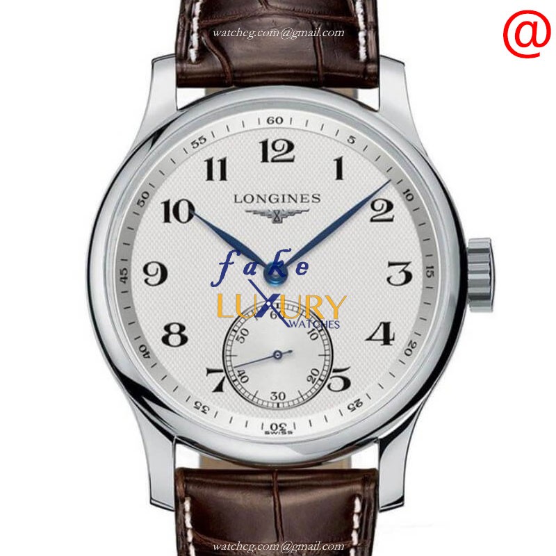 Longines L2.840.4.78.3 Master Replica Watch With Automatic Movement, Silver Dial, Brown Alligator