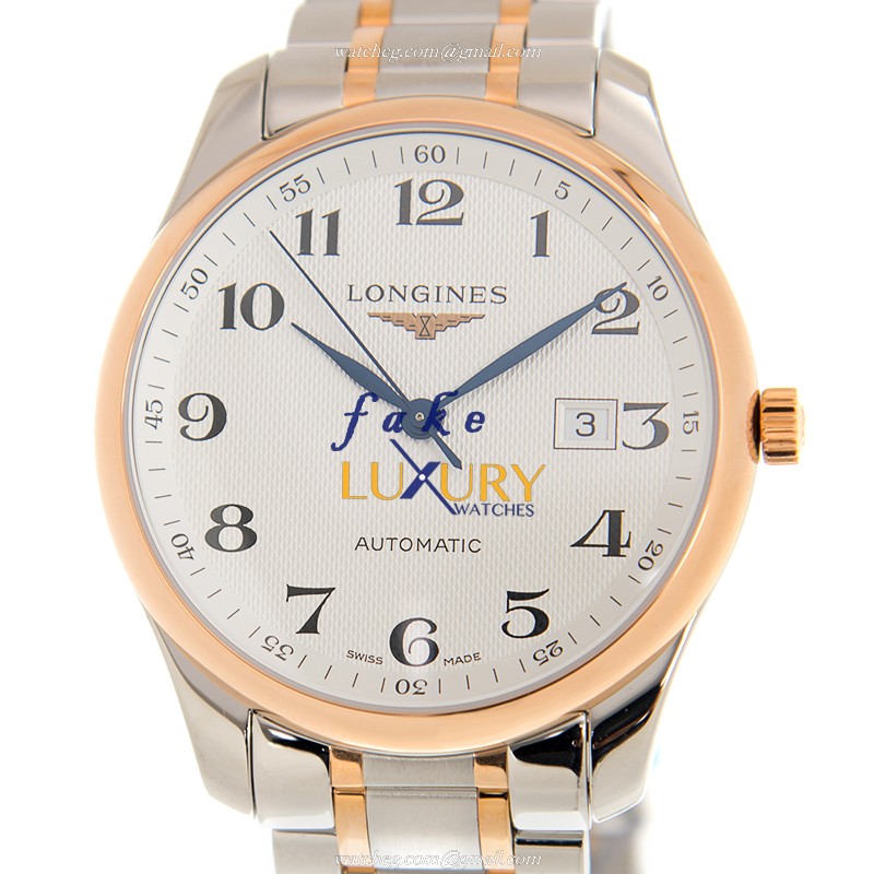 Longines L2.893.5.79.7 Master Replica Watch, Silver Dial, 18kt Rose Gold & Steel Case, Automatic - Luxury Replica Watch