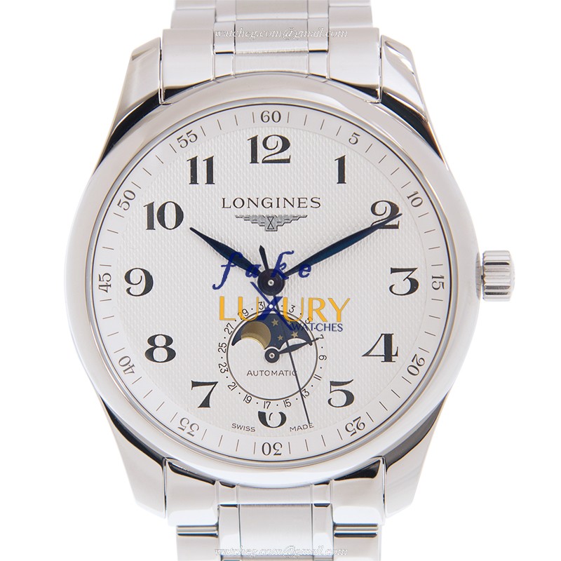 Longines L2.909.4.78.6 Master Replica Watch, White Dial Silver Steel Automatic
