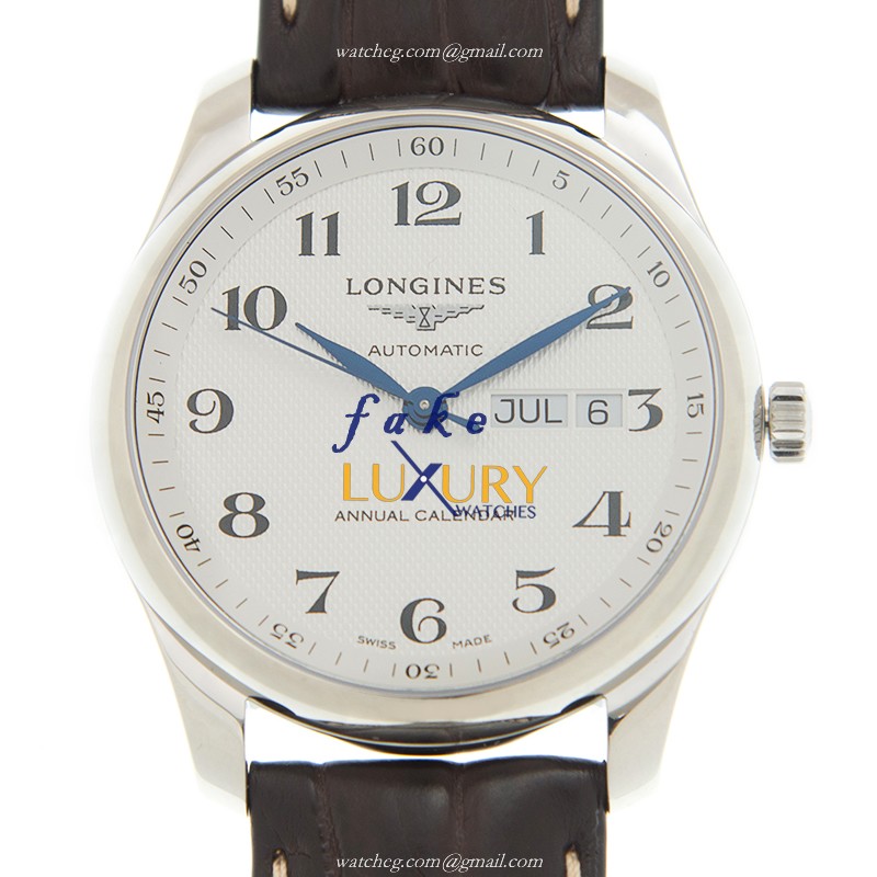 Longines L2.910.4.78.3 Master Automatic Silver Dial Leather Strap Replica Watch