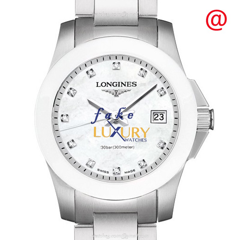 Longines L3.257.4.87.6 Quartz Stainless Steel Case Replica Watch, White Dial, Silver Strap