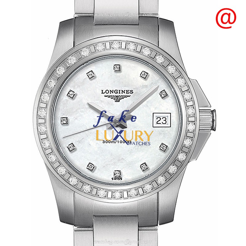 Longines L3.258.0.88.6 Replica Watch, Quartz, Stainless Steel Case, White Dial, Silver Strap
