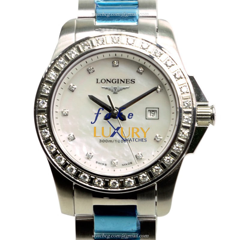 Longines L3.258.0.89.6 Conquest Quartz - Replica Watch - White Mother of Pearl Dial - Steel Case