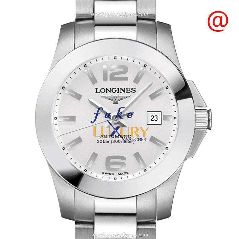 Longines L3.276.4.76.6 Conquest Replica Watch, Automatic Movement, Silver Dial, Steel Bracelet