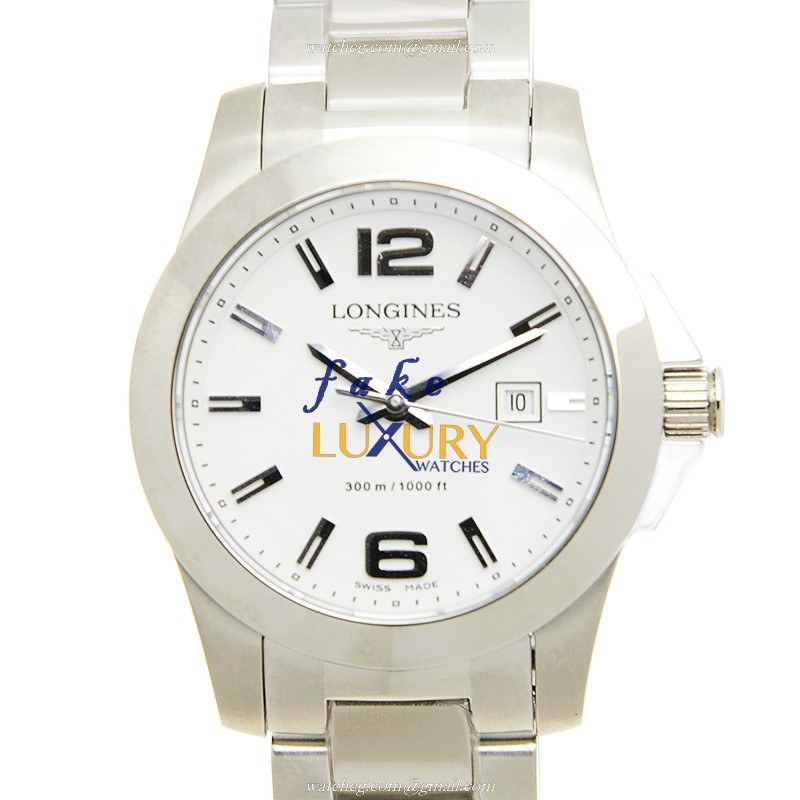 Longines L3.277.4.16.6 Replica Watch, Quartz Movement, Stainless Steel Case, White Dial, Silver