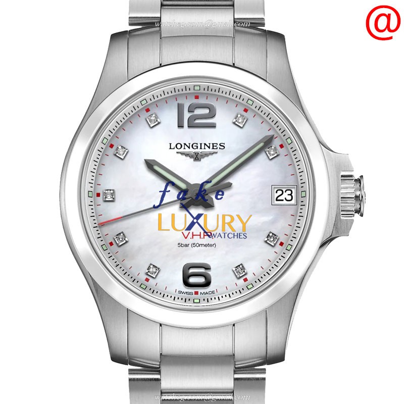 Longines L3.319.4.87.6 Quartz Ceramic Steel Replica Watch - Luxury Swiss Clone - White Dial, Silver