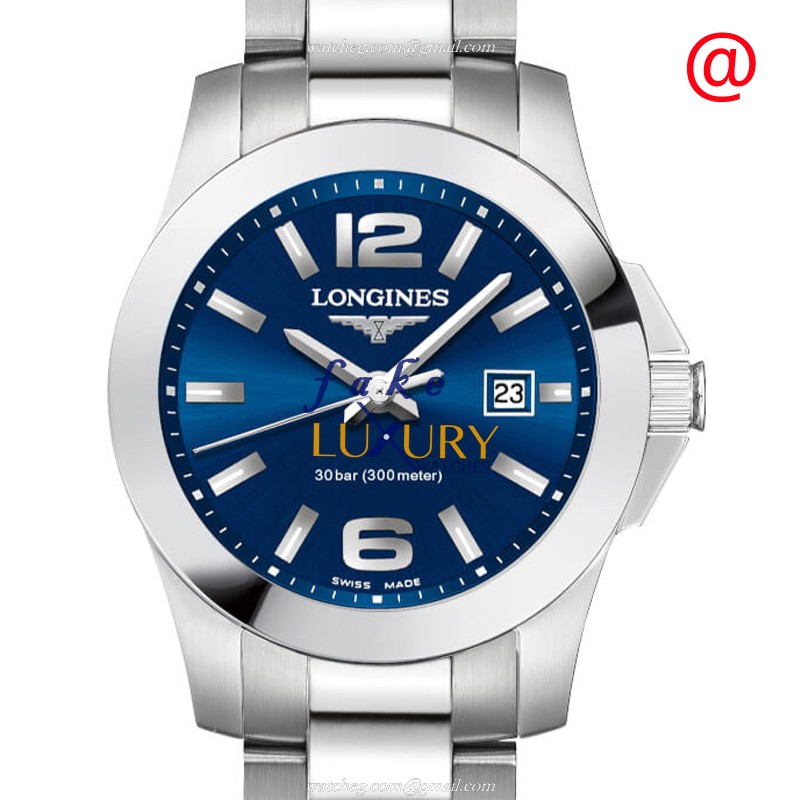 Longines L3.376.4.96.6 Quartz Stainless Steel Automatic Replica Watch, Blue Dial, Silver Band
