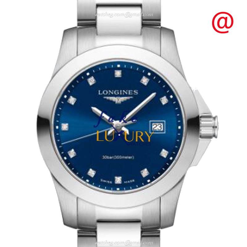Longines L3.376.4.97.6 Conquest Quartz Stainless Steel Blue Dial Replica Watch