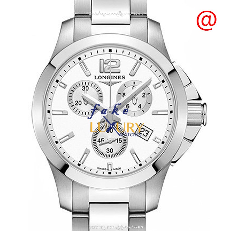 Longines L3.379.4.16.6 Replica Watch, White Dial Silver Steel Bracelet, Quartz Movement