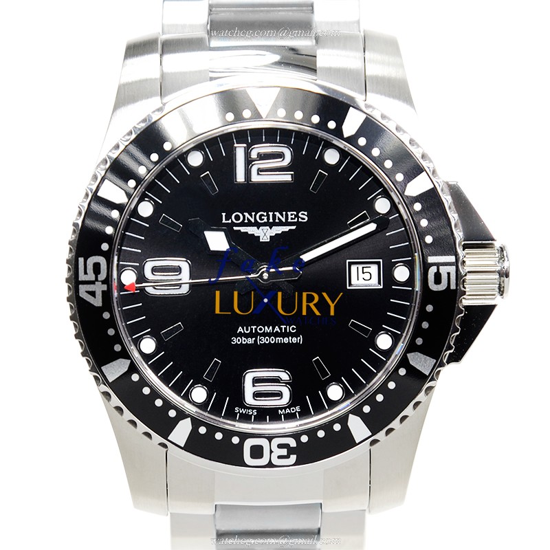 Longines L3.642.4.56.6 CONQUEST Auto - Stainless Steel Case - Black Dial Replica Watch