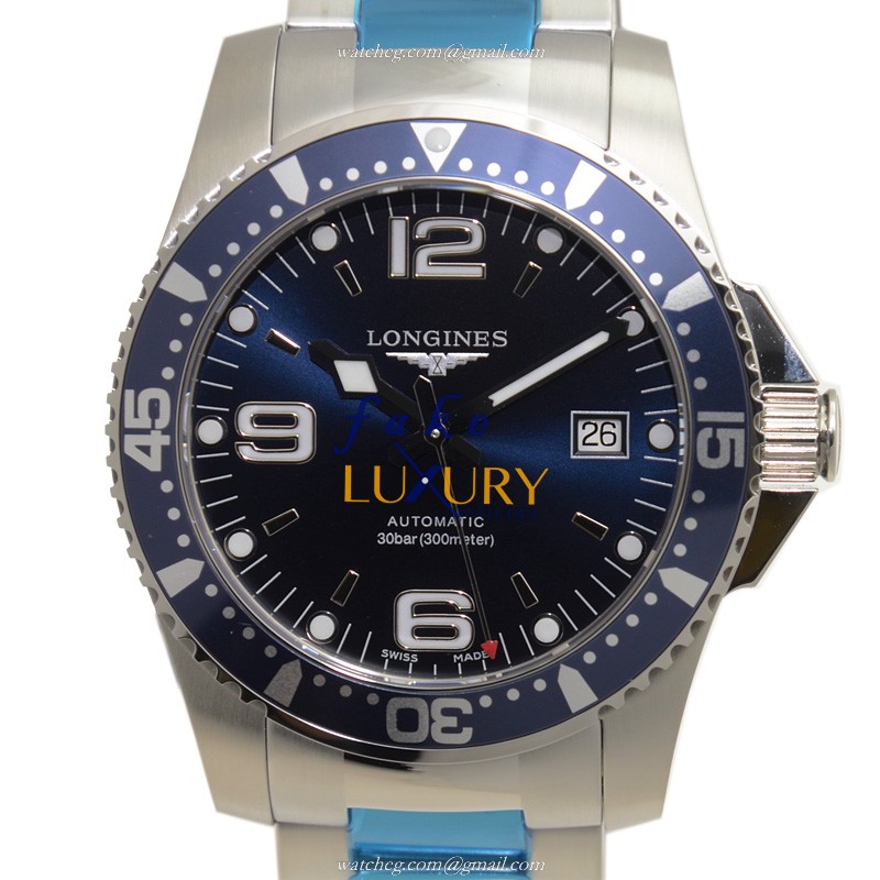 Longines L3.642.4.96.6 Conquest Replica Watch 41mm Blue Dial Stainless Steel Silver Strap Automatic