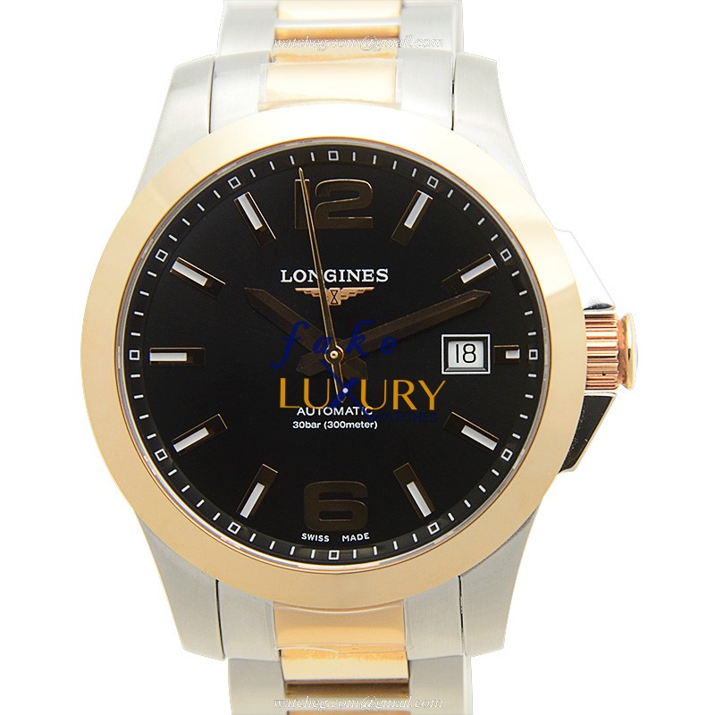 Longines L3.676.5.56.7 CONQUEST Automatic 18kt Rose Gold & Steel - Replica Watch