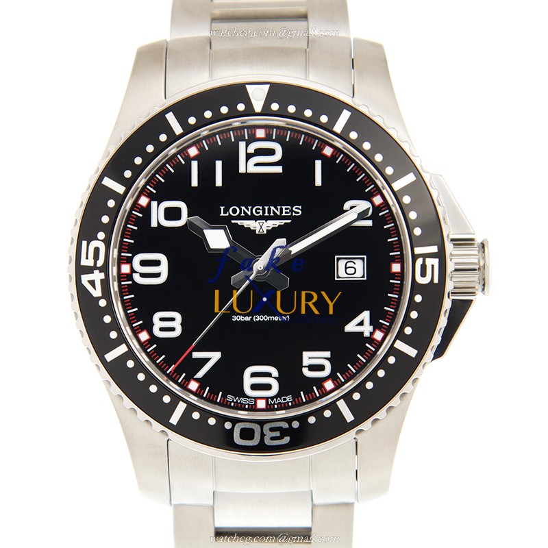 Longines L3.688.4.53.6 Conquest Quartz Black Dial Steel, Replica Watch
