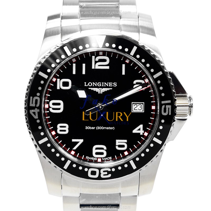 Longines L3.689.4.53.6 Conquest Replica Watch, Black Dial, Steel Bracelet, Quartz Movement - Luxury Replica Watch