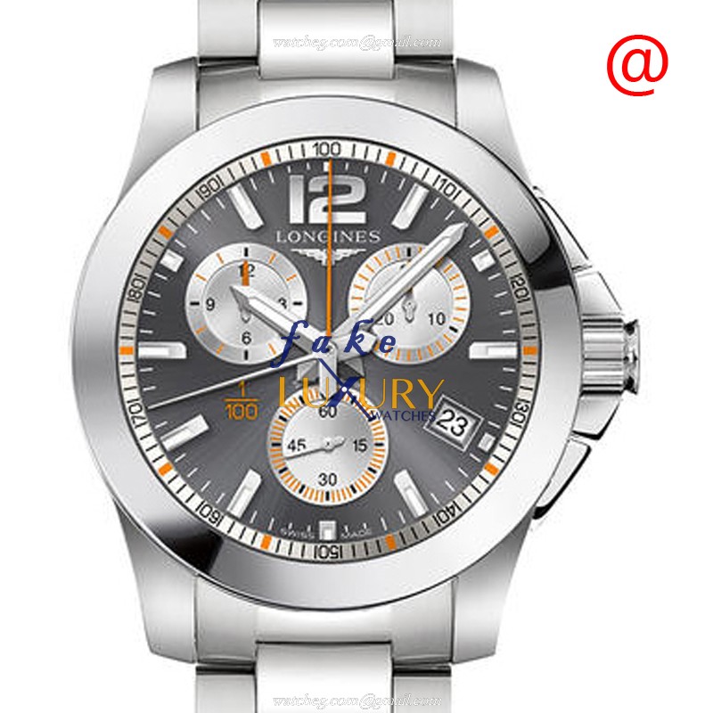 Longines L3.700.4.79.6 Replica Watch, Quartz Movement, Gray Dial, Steel Bracelet