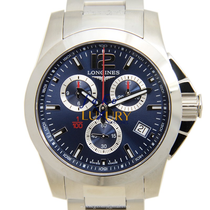 Longines L3.700.4.96.6 Conquest Replica Watch, Blue Dial, Steel Bracelet, Quartz Movement