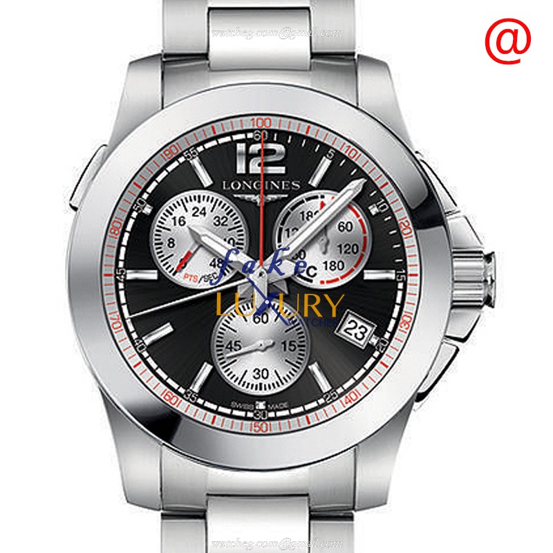 Longines L3.701.4.56.6 Conquest Replica Watch Quartz Black Dial Stainless Steel Bracelet