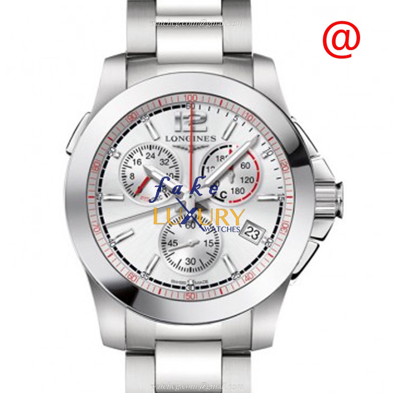 Longines L3.701.4.76.6 Conquest Quartz Stainless Steel Silver Dial Replica Watch