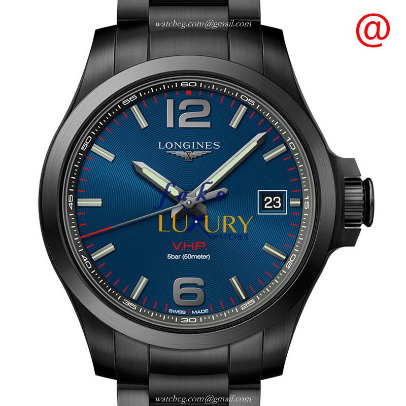 Longines L3.716.2.96.6 CONQUEST Quartz Replica Watch - Blue Dial - Stainless Steel - 41mm