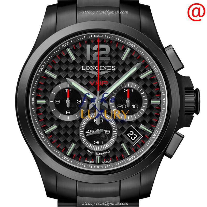 Longines L3.717.2.66.6 Conquest Quartz Black Dial Stainless Steel Replica Watch
