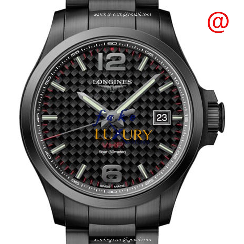 Longines L3.726.2.66.6 Conquest Replica Watch, Black Dial, Steel Bracelet, Quartz Movement