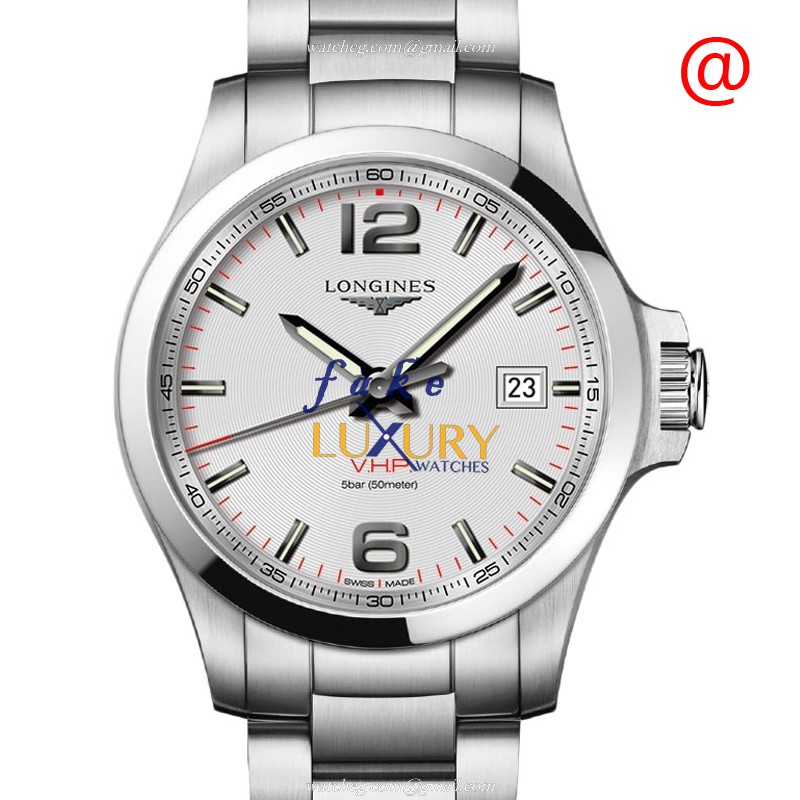 Longines L3.726.4.76.6 Replica Watch, Swiss Quartz, Stainless Steel Case, Silver Dial & Band