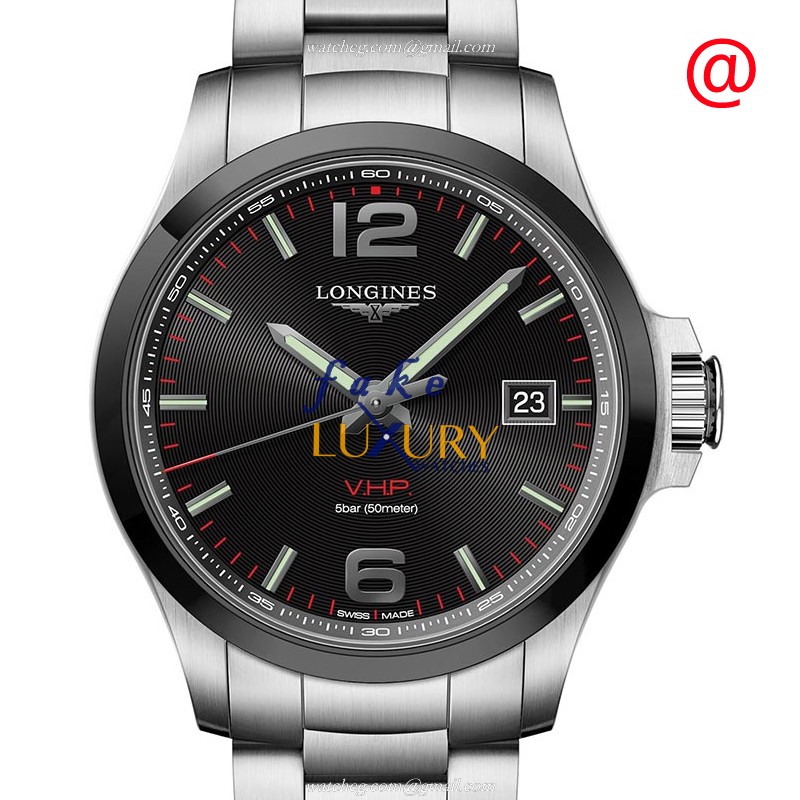 Longines L3.729.4.56.6 Replica Watch - Swiss Quartz, Black Dial, Silver Steel Band - Luxury Replica Watch