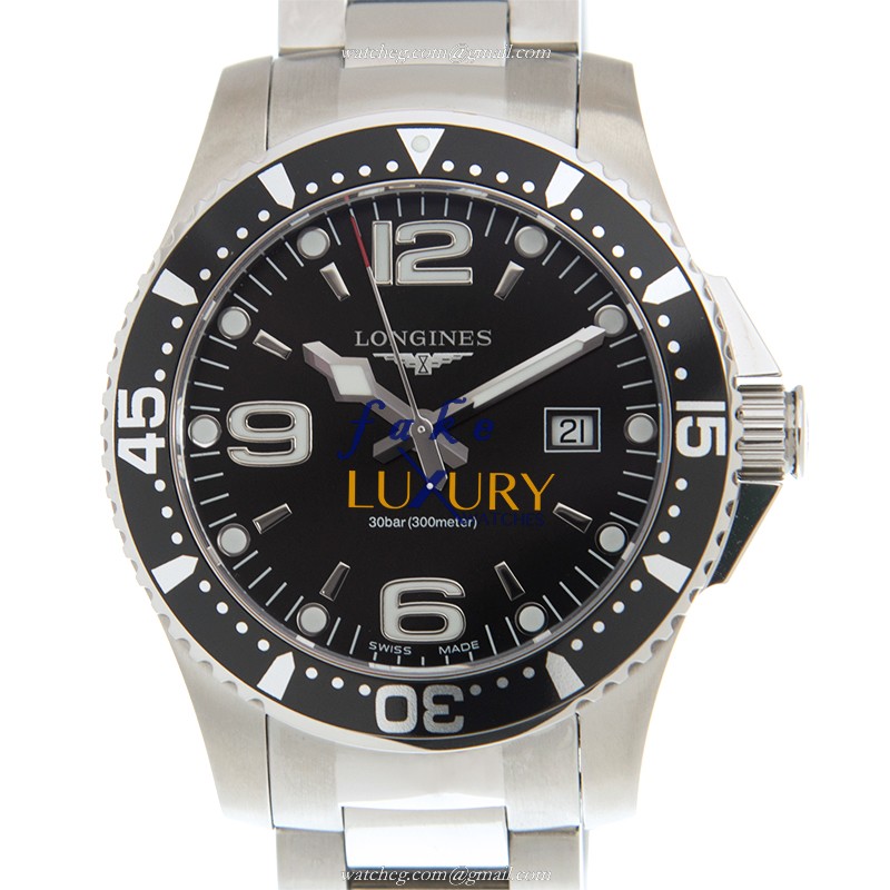 Longines L3.730.4.56.6 Conquest - Replica Watch - Automatic - Black Dial - Steel Bracelet