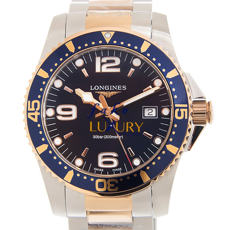 Longines Conquest L3.740.3.98.7 Quartz Blue Dial Gold-Plated Steel Replica Watch - Luxury Replica Watch