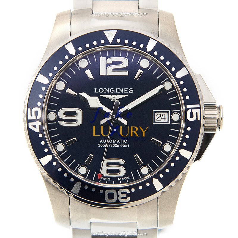 Longines L3.741.4.96.6 Conquest Replica Watch With Blue Dial, Automatic Movement, Steel Bracelet