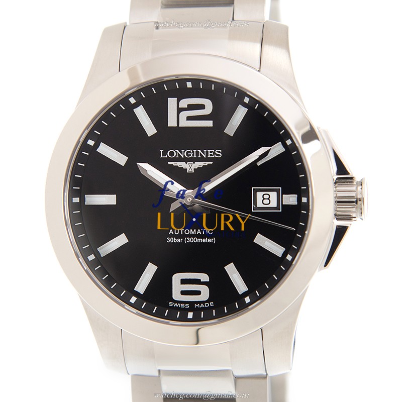 Longines L3.776.4.58.6 Conquest Replica Watch With Automatic Movement Black Dial Stainless Steel