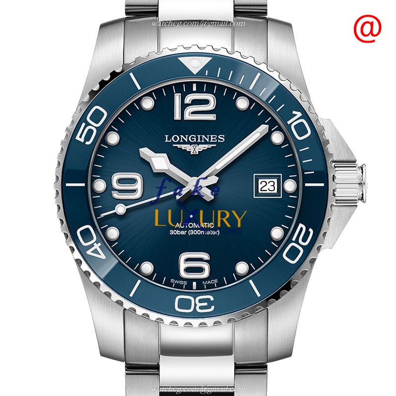 Longines L3.780.4.96.6 CONQUEST Replica Watch, Automatic, Blue Dial, Ceramic & Steel Case
