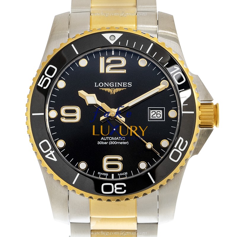 Longines L3.781.3.56.7 CONQUEST Replica Watch, 41mm, Automatic, Ceramic & Steel, Black Dial
