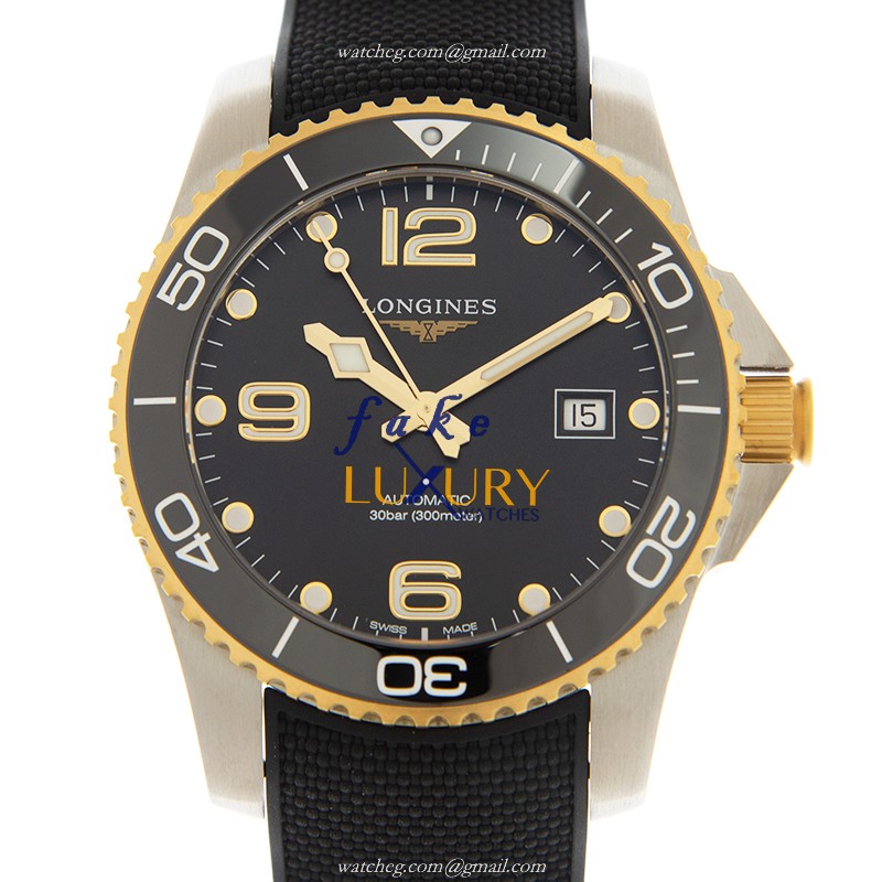 Longines L3.781.3.56.9 Conquest Replica Watch Automatic Black Dial Steel Rubber