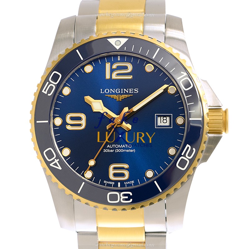 Longines L3.781.3.96.7 CONQUEST Auto 18kt Gold Steel Replica Watch