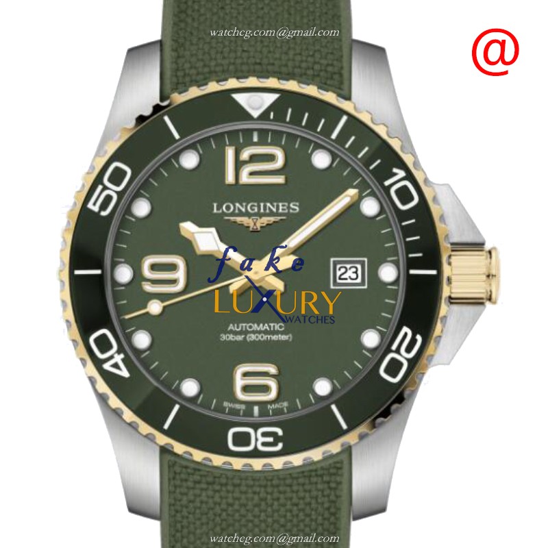 Longines Conquest Replica Watch L3.782.3.06.9, Green Dial, Ceramic & Steel Case, Automatic Movement - Luxury Replica Watch