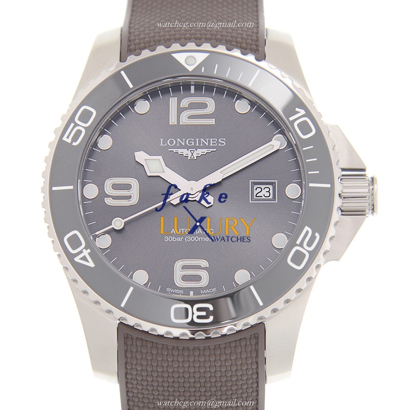 Longines Conquest L3.782.4.76.9 - Replica Watch - Automatic - Gray Dial - Rubber Strap - Steel Case - Luxury Replica Watch