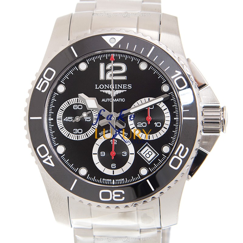 Longines L3.783.4.56.6 Conquest Replica Watch Automatic Movement Black Dial Stainless Steel Strap