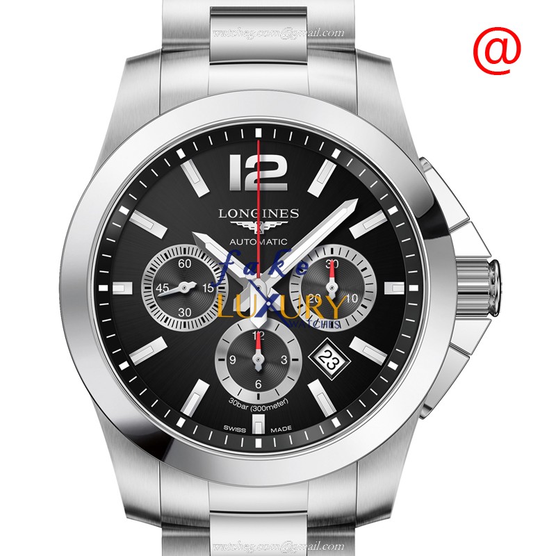 Longines L3.801.4.56.6 Conquest Replica Watch Automatic Black Dial Steel Bracelet