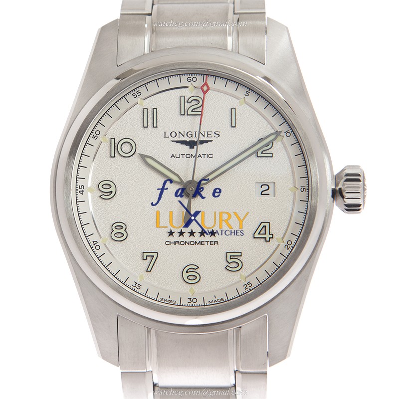 Longines L3.810.4.73.9 Spirit Replica Watch, Automatic Movement, White Dial, Steel Bracelet