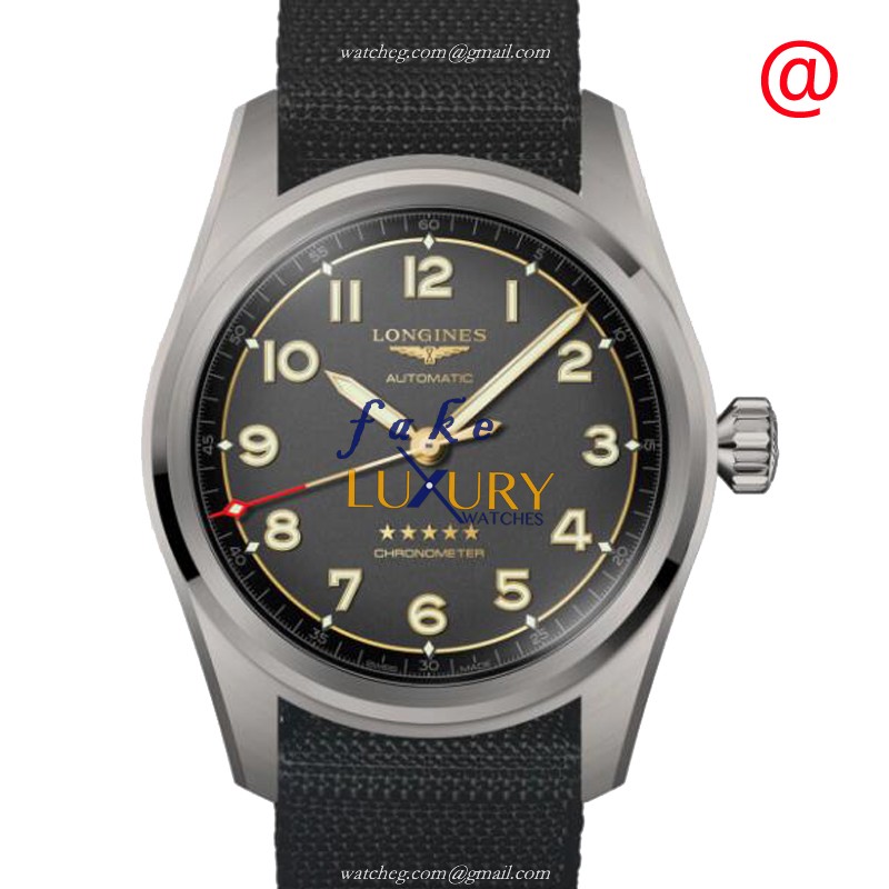 Longines L3.811.1.53.2 SPIRIT AUTO | Stainless Steel | Black Dial | Rubber Strap Replica Watch